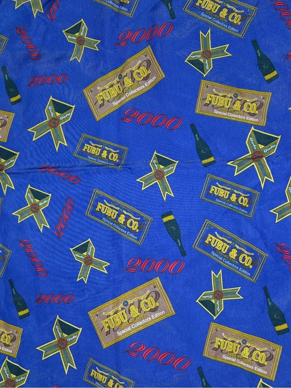 Vtg FUBU 2000 Millennium Bandana Set - Blue & Yellow Y2K Streetwear Rare